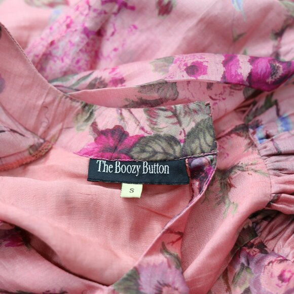 Charming Sheer Pink Floral Dress - Tiered & Flowy - Picture 4 of 5